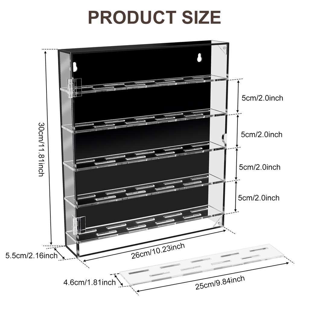 Five Layer Acrylic Display Rack Acrylic Badge Organizer Large Capacity Transparent Coin Display Case with Magnetic Door Decor