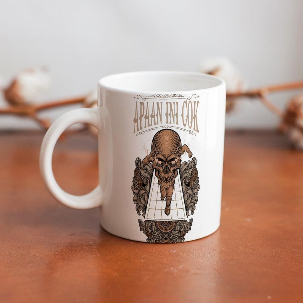 11oz Weiße Keramiktasse mit doppelseitigem Druck, Hitzebeständig und Glatt, Ideal für den täglichen Getränkegenuss