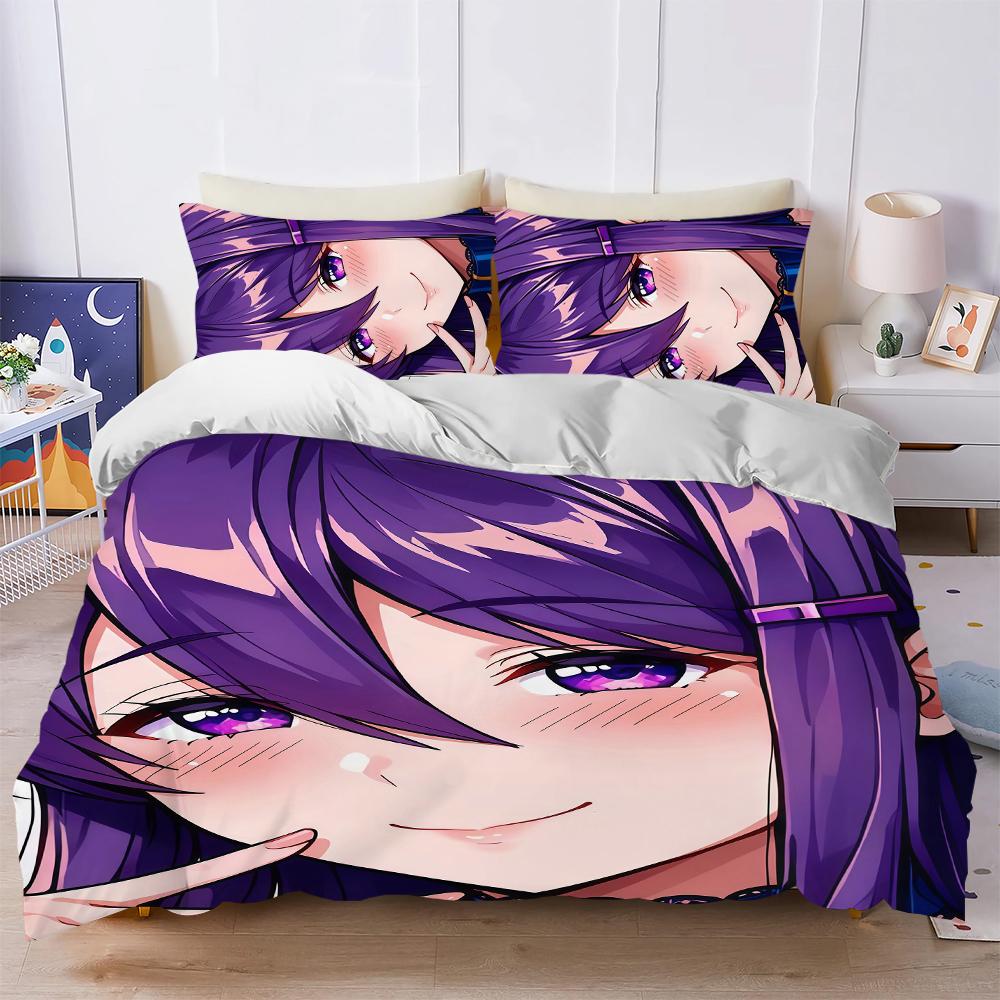 Anime Game Girl Y-Yuri Duvet Cover Set Soft Wash Bed 3 Piece Summer Comfortable Student Dormitory Home Baby Bedding Best Seller