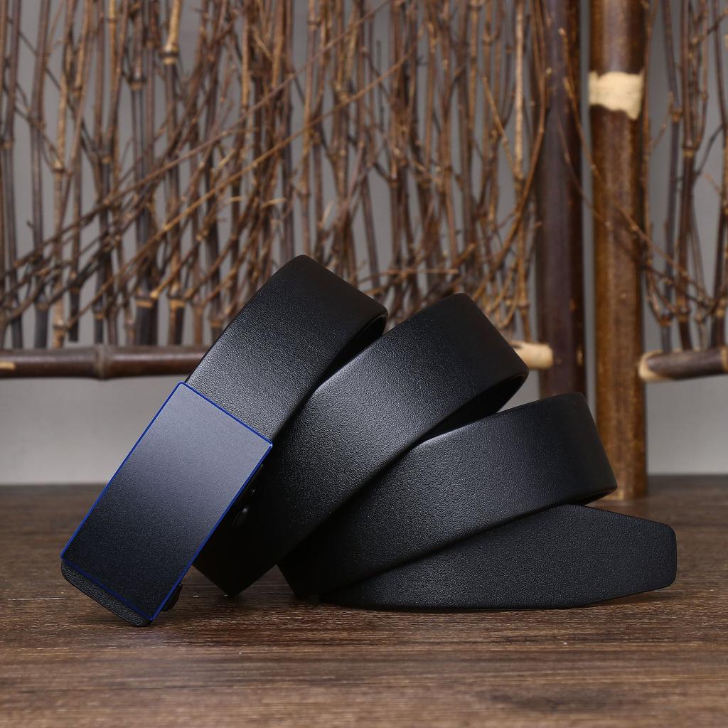 Minimalist Rahat Stil İş Dişsiz Otomatik Tokalı Kemer Erkek Deri Moda Çok Yönlü Gençlik Resmi Pantolon Kemer
