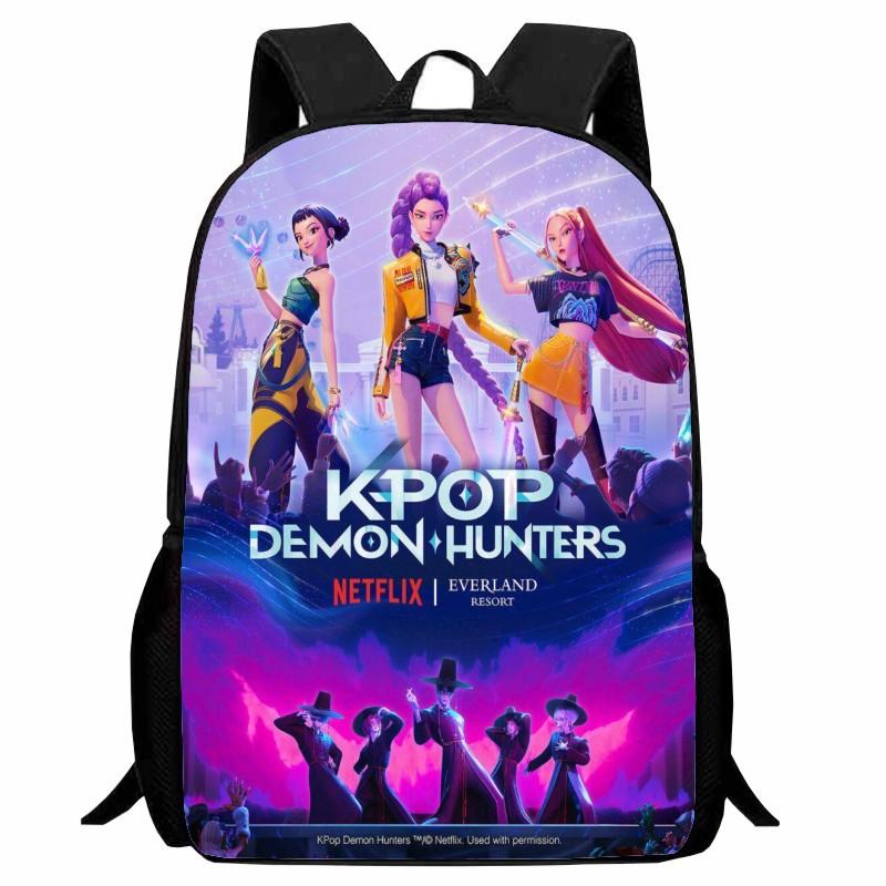 New Printed Witch Hunter K-POP Student Backpack, Elementary School Cartoon Huntrix Kpop Backpack
