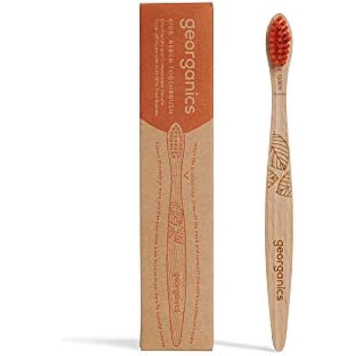 Brosse à dents - GEORGANICS - Bambou - Poils souples - Écologique - Biodégradable