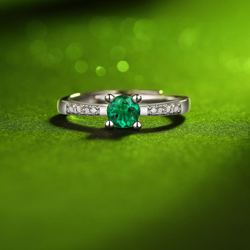 Tancise 925 Sterling Silber Ring Fashion Lab Smaragd Retro