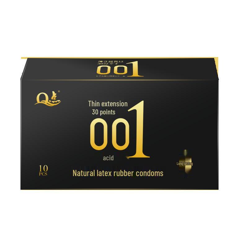 Q-point Hyaluronic Acid 001 Large Particle Delay Condoms - Long-lasting Contraceptives for Adults
