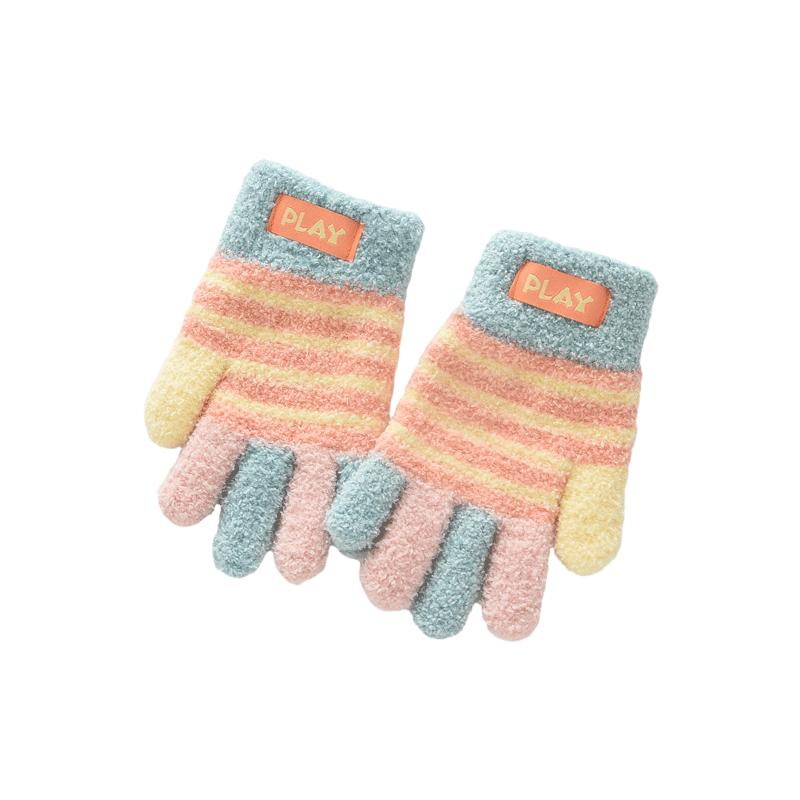 Children's Knitted Warm Full Finger Gloves
