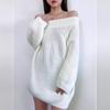 Winter Damen Verdickung Sexy Einreiher Kragen Pullover Pullover Locker Tops Dicke Nadel Laternenärmel Strickpullover Tide