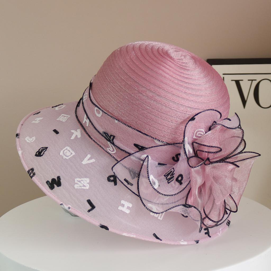 New Fashion Ladies Fascinators Millinery Church Hat Elegant Bow Wide Brim Bucket Hats Kentucky Derby Fedora Women Summer Sun Cap