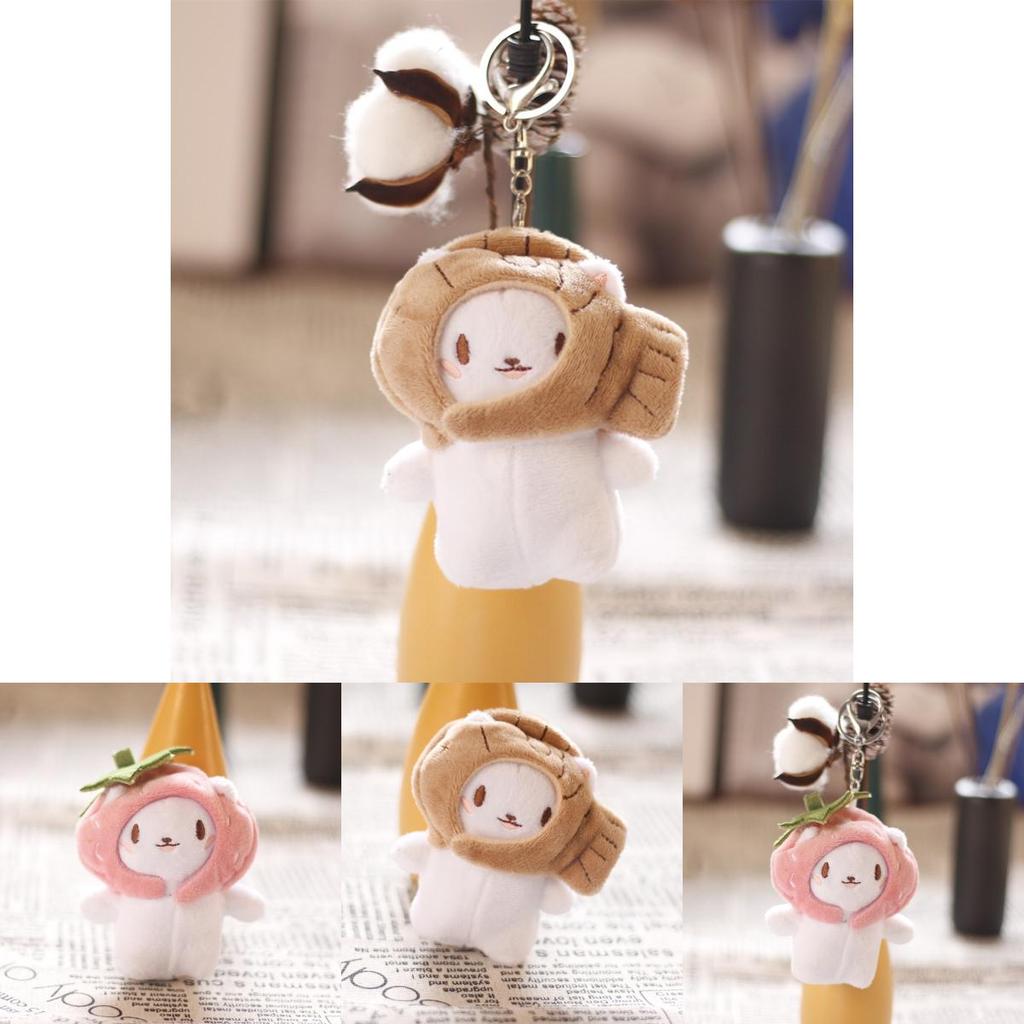 Cute Cat Plush Doll Keychain Super Soft Stuffed Animal Toy With Taiyaki Head For Bag Charm