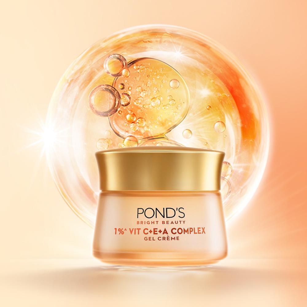 Pond's Bright Beauty Vitamin C E A Gel Cream 50g For Glowing Even-Toned Skin Fast Absorbing Hydrating Moisturizer
