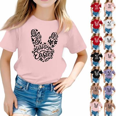 Toddler Girl Boy T-Shirts Kids Top Boys And Girls Printed Short Sleeved T-shirt 1-12Y
