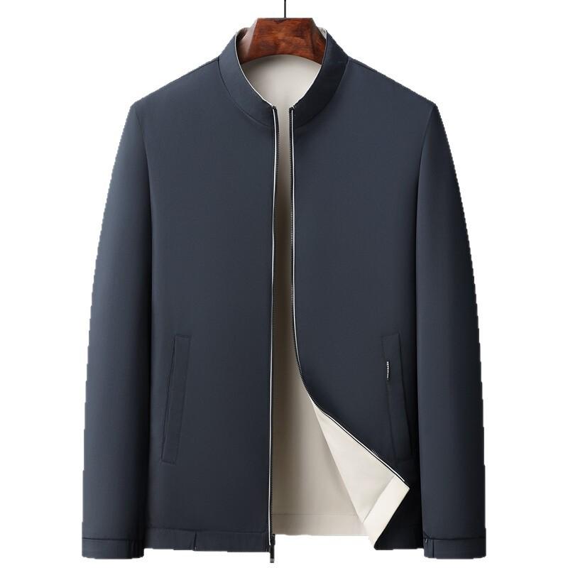 New Spring and Autumn Classic Double-sided Stand-up Collar Jacket Middle-aged Jacket Business Casual Versatile Jacket Jacket