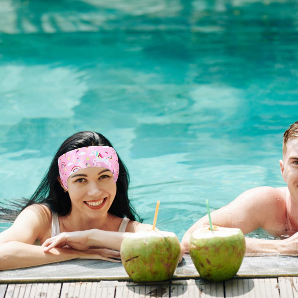 4 szt. Opaska na głowę do pływania dla dorosłych Neoprenowa opaska na uszy do pływania Ochrona uszu Ochraniacz uszu Opaska sportowa do jogi Pochłaniająca pot