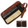 New 25 Holes Nail Art Tool Storage Large Capacity Leather Canvas Light Pen Storage Foldable Pencil Case