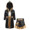 Komplettes Boxoutfit für Kinder: Offener Kimono mit Gürtel & Shorts mit Seitenschlitz, Halloween Cosplay & Sportliches Rollenspielkostüm