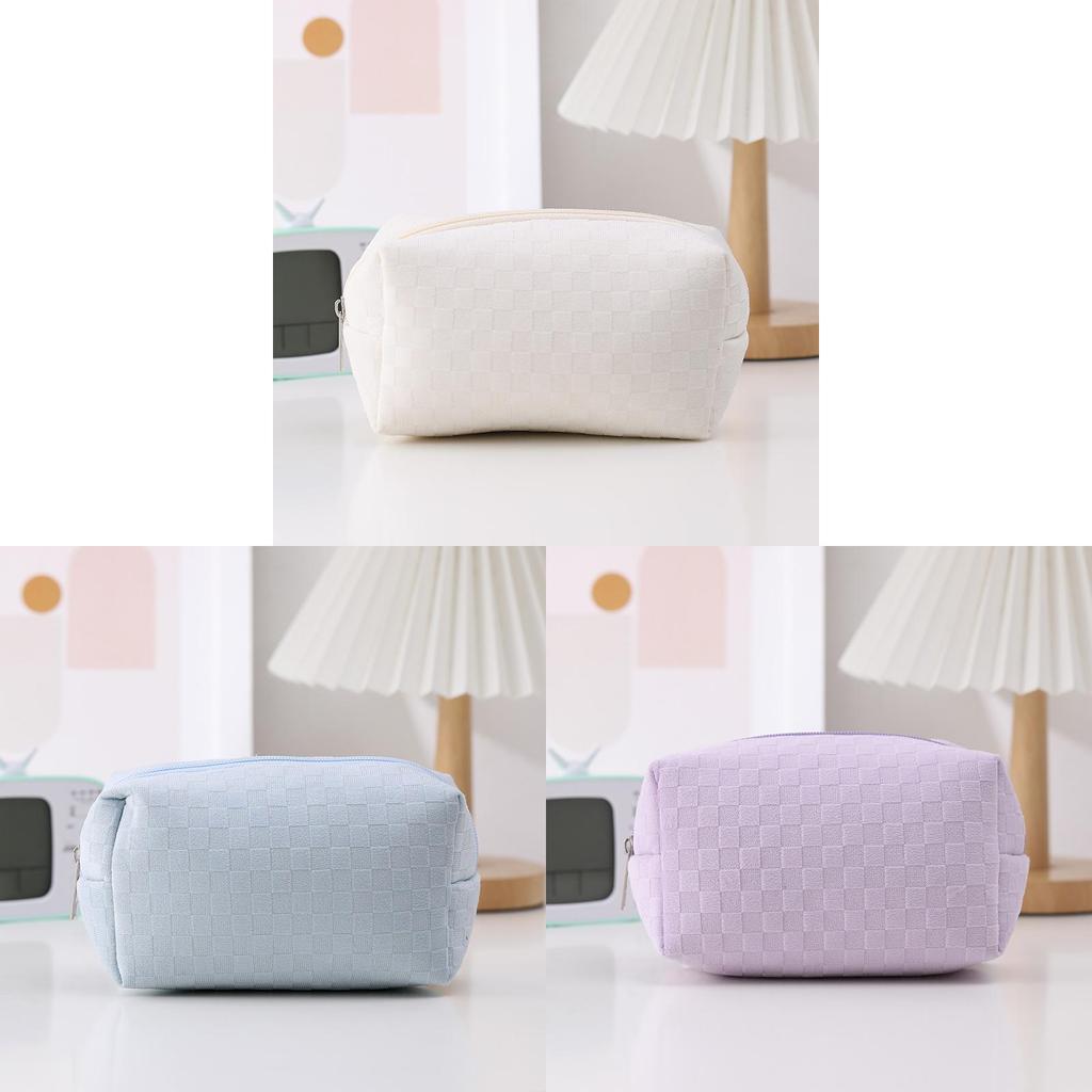 Korean Style Large Capacity Pencil Case With Velvet Material For Students And Office Use