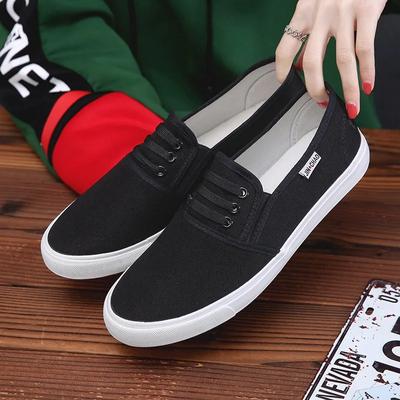 Calzature Primavera Estate Uomo Scarpe in Tessuto Slip-on Nero Bianco Piatti Scarpe Casual da Uomo Cool Giovane Uomo Stile Street Antiscivolo D143