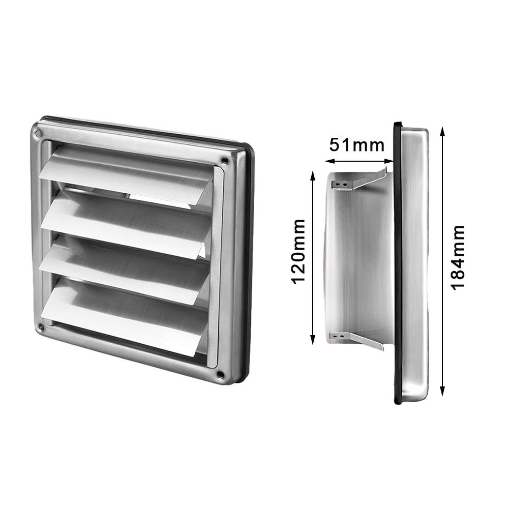 4/5/6inch Air Vent Duct Grill Stainless Steel Grille Duct Vent Cover Ventilation Exhaust Grille Cover Outer Wall Rainproof Cap