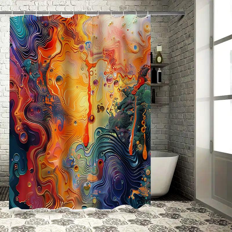 

Colorful Shower Curtain with Vibrant Abstract Design 3D Printed Bathroom Decor for Home Decorations 90x180cm