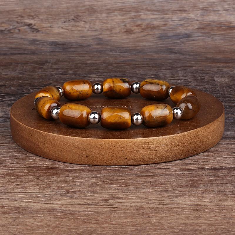 Natürlicher facettierter Tigeraugenstein Reiki-Armbänder Herren Mode Energie Hämatit-Perlen Armbänder für Frauen Seelen Schmuck Geschenk Pulsera