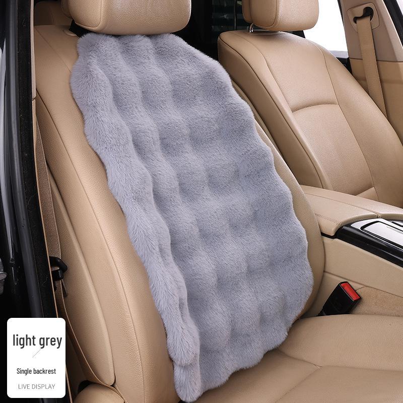 Winter Fleece Rabbit Fur Plush Car Seat Cushion 3-Piece Set
