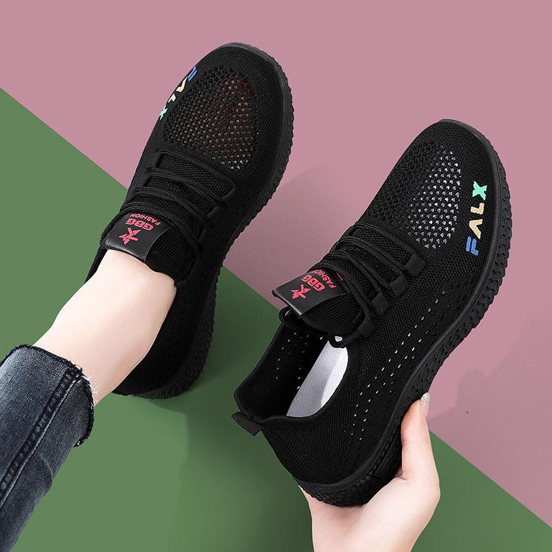 Women's Shoes Summer Hollow Mesh Sports Shoes Breathable Fashion Versatile Casual Soft Sole Non-slip Women's Single Shoes