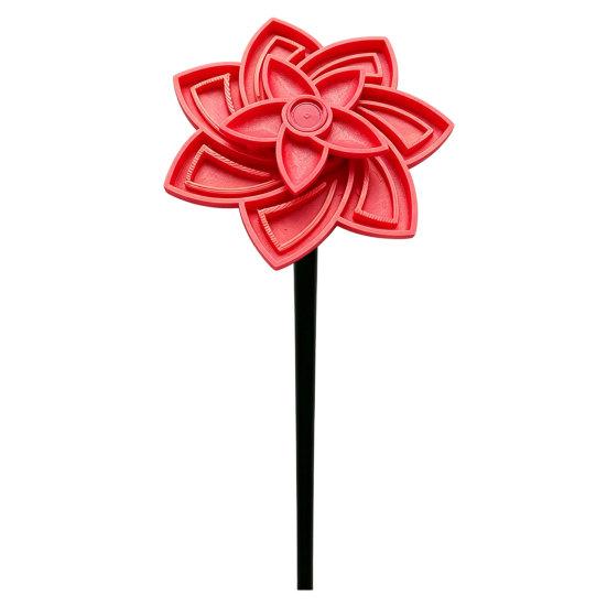 Nostalgie 3D Printed Flower Bee Waterer, Garden Stake, Drinking Fountain Outdoor Decor, Open Anti-Drowning Trough, 2-in-1 Ornament to Attract красный