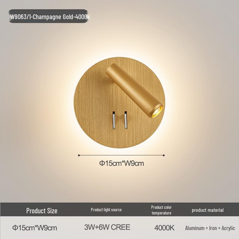 Rotatable Nordic Minimalist Wall Lamp - Eye-Protection Reading Light for Bedroom & Study