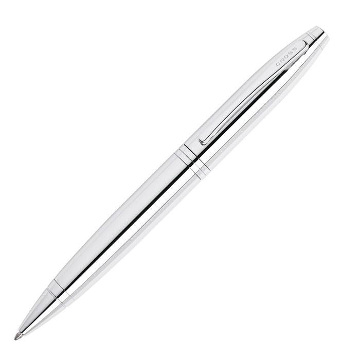 CROSS Ballpoint Pen, Oil-Based, Carey Pure Chrome AT0112-1, Medium Point
