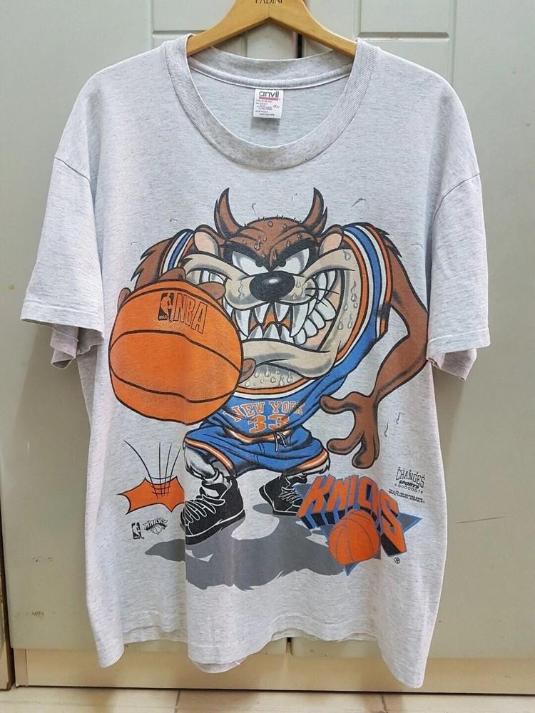Нью-Йорк Никс Looney Tunes Таз Смешной Графический Унисекс vtg S-5XL Унисекс Футболка XL