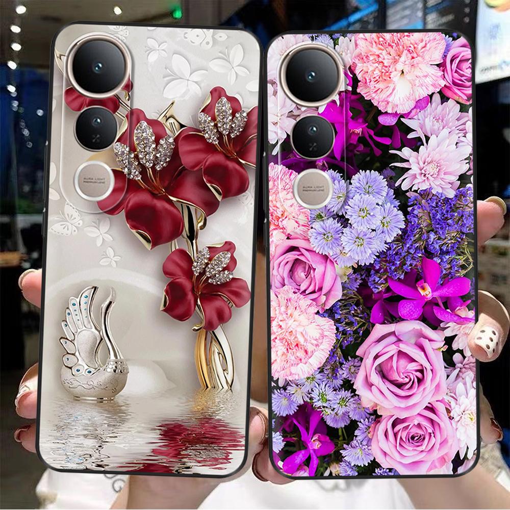 For Vivo V50 Lite Case Cute Cartoon Painted Phone Case For Vivo V50 Lite 4G 5G Protection Shockproof Shell Back Cover Protection