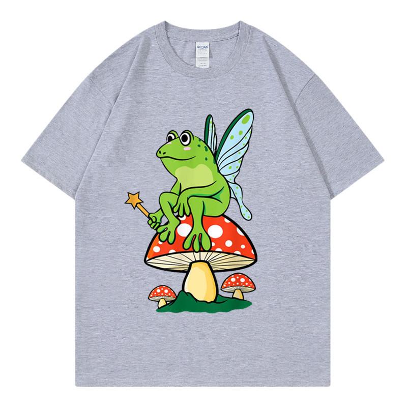 Delicious Mushroom and Frog Anime Short Sleeve Tshirt for Unisex and Unisex Summer Youth Student Casual Loose Top