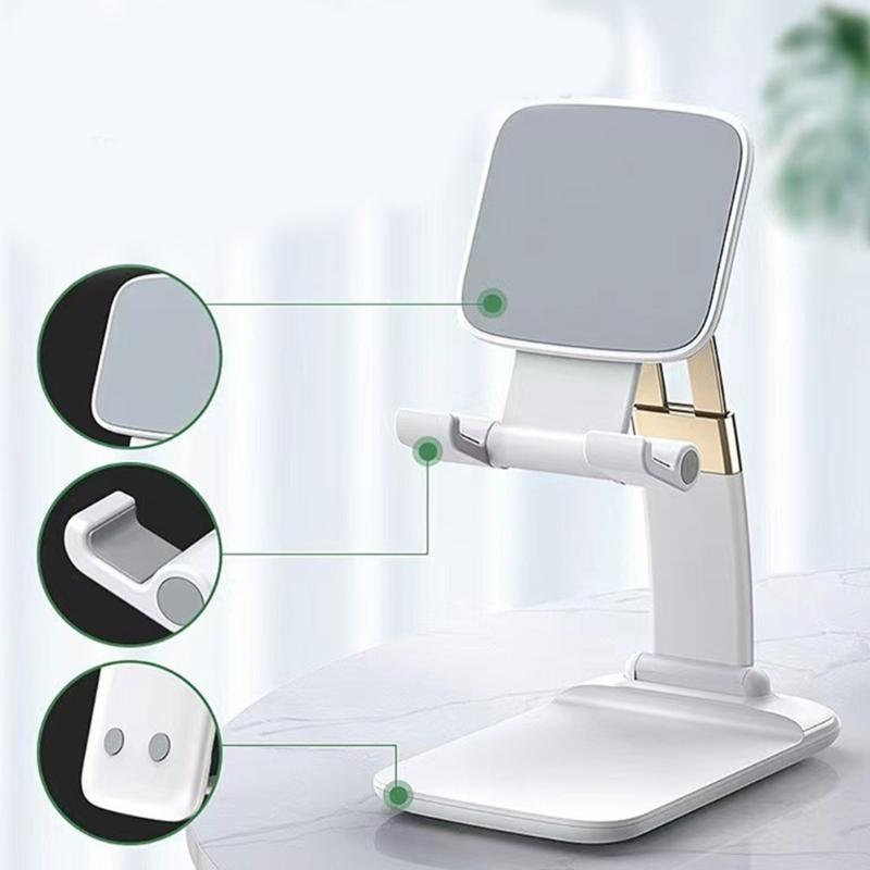 Portable Foldable Mobile Phone Holder Featuring Pullback Arm & Secure Grip Smartphone Tablet Stand for Office Desk