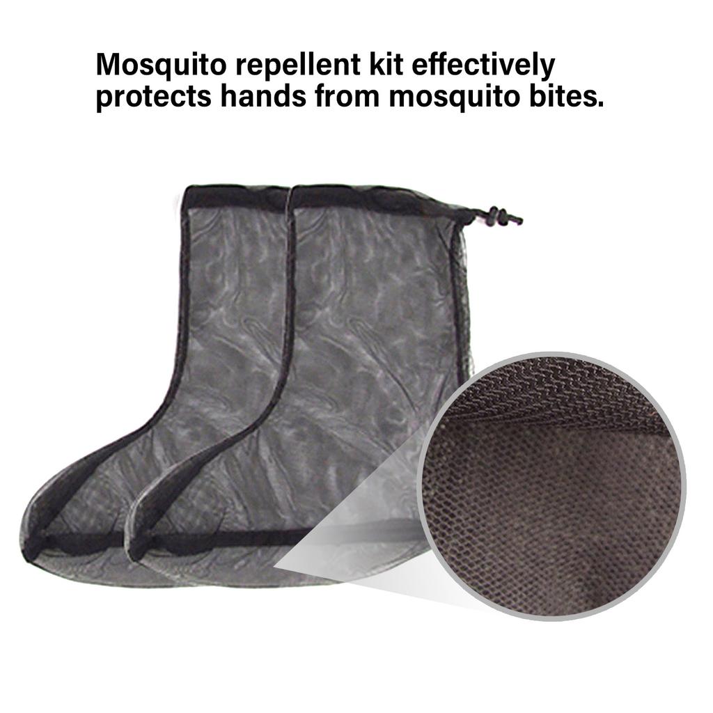 Insect Shield Mesh Gloves Foot Cover Comfortable Breathable Mosquito Net Gloves Foot Cover Gift for Outdoor Lover