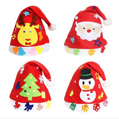 Kids' DIY Handmade Christmas Hat Kit - Cartoon Design