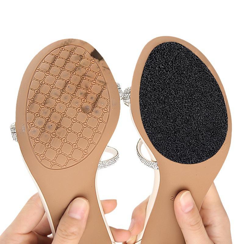 Peach Frosted Anti-slip Forefoot Shoe Sole Sticker for Women's Heels - Wear-resistant Black Protective Film