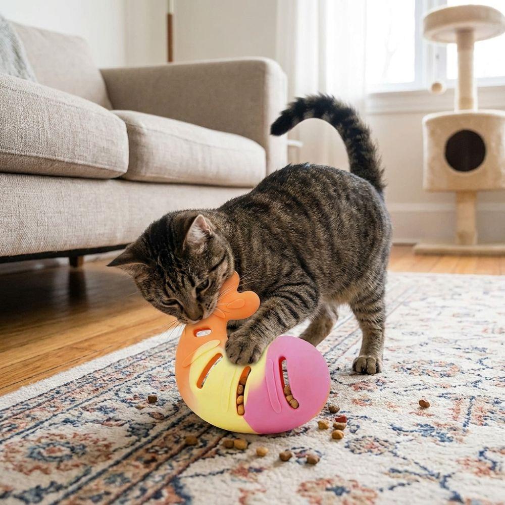 Treat Dispenser Silicone Shrimp Cat Toy Teeth Grinding Interactive Cat Toy Cat Chew Toy Pet Toy