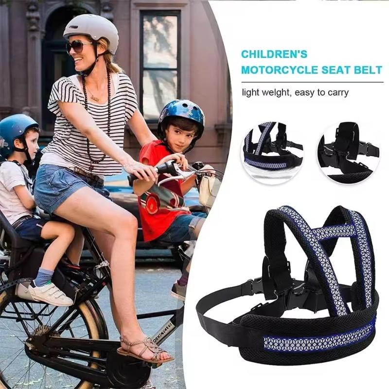 Universal Motorcycle Safety Belt For Kids Toddlers Breathable Shoulder Straps Seat Harness Adjustable Child Reflective Design
