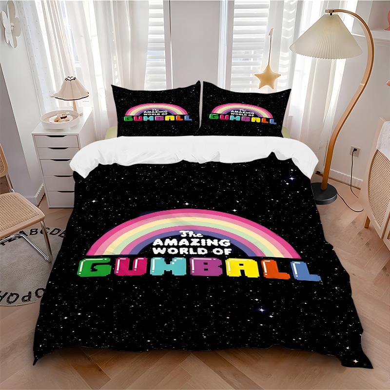 

3pc Gumball Universe Bedding Set Guest Room Bedroom Decor Christmas Halloween Decor Birthday and Holiday Gifts- All Seasons 3pcs Quilt 142 135x200cm