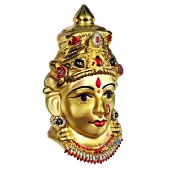 Gold Decorated Lakshmi Face - Brass Decorative Face - Varalakshmi Amma
