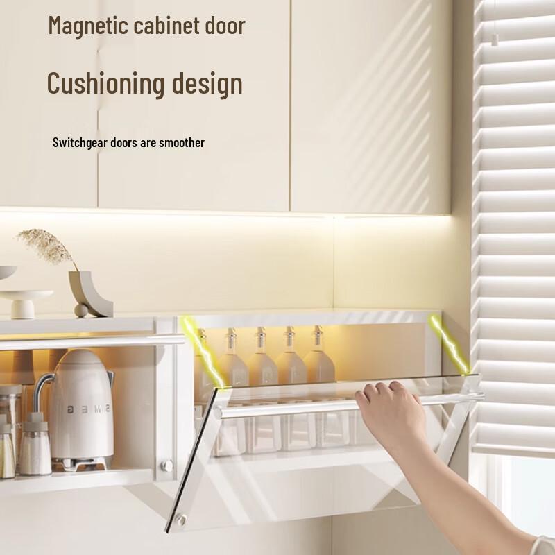 Modern Kitchen Under-Cabinet Storage Rack with Light