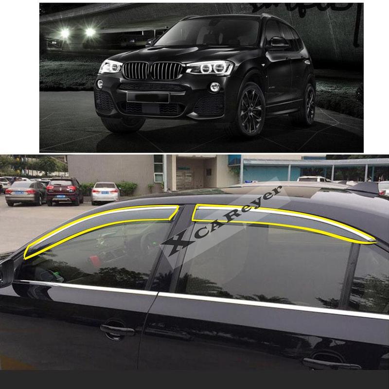 For BMW X3 F25 2011 2012 2013 2014 2015 2016 2017 Car Body Styling Sticker Plastic Window Glass Wind Visor Rain/Sun Guard Vent