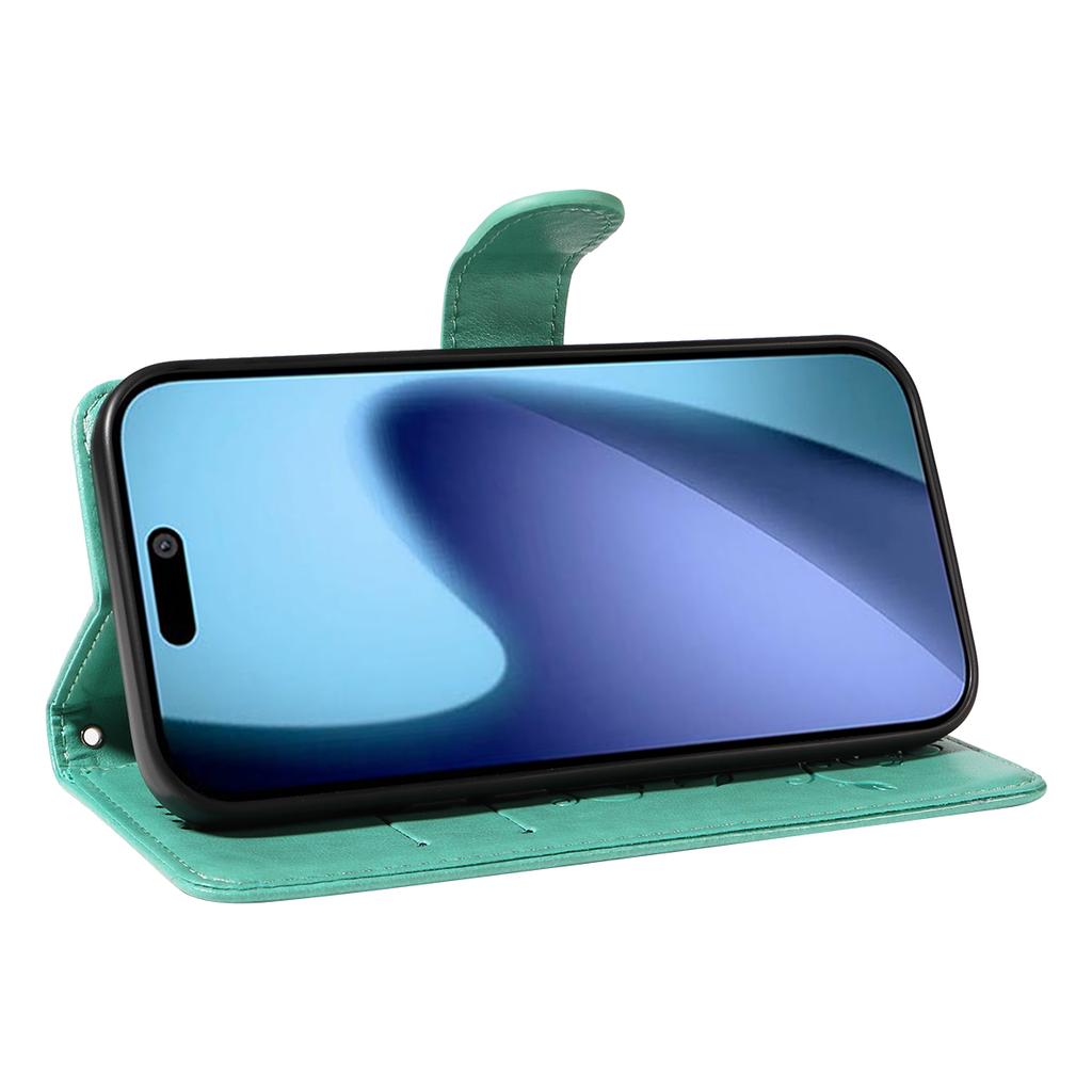 For iPhone 17 Air PU Leather Cases Flower Pattern Wallet Stand Phone Cover with Strap