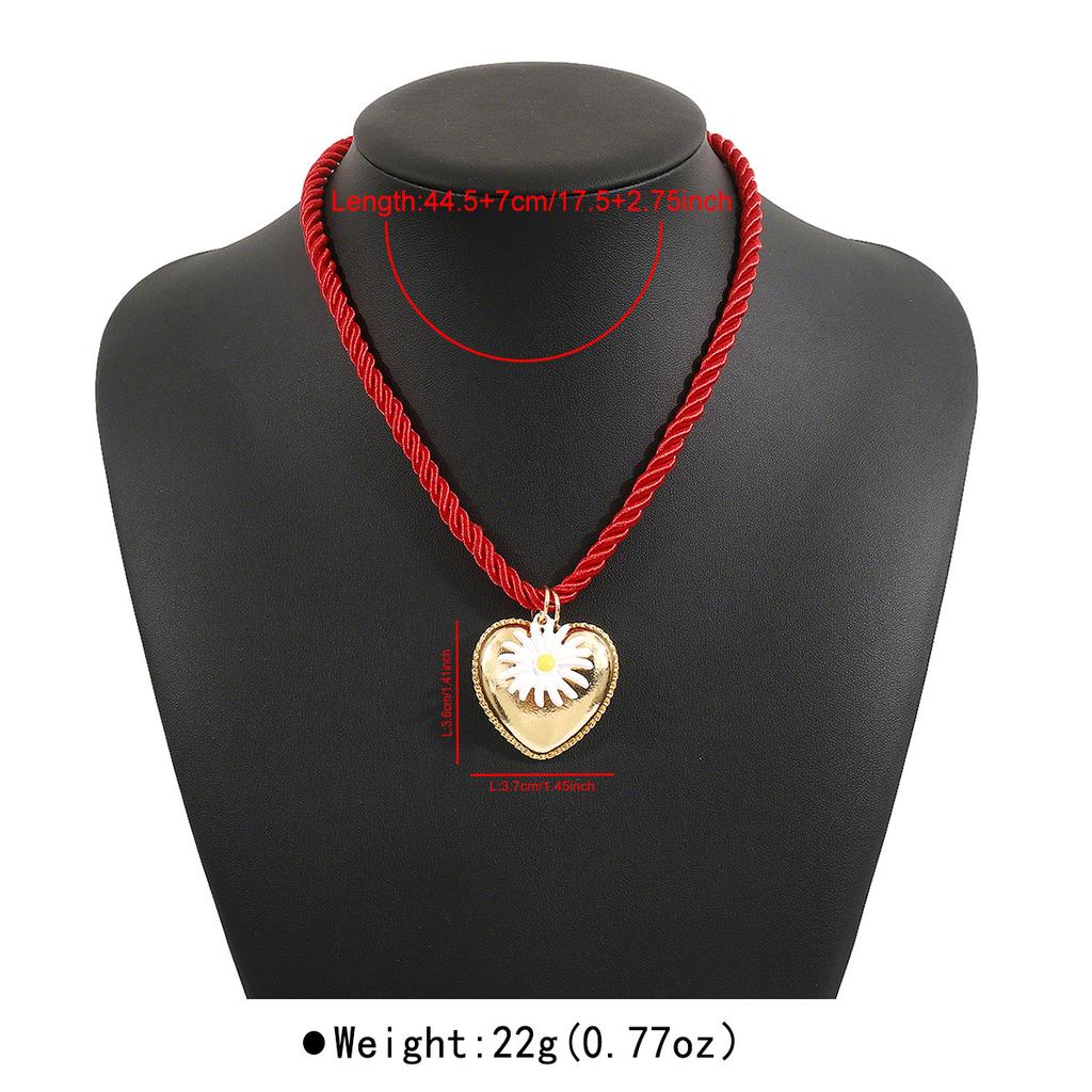 Ethnic Style Flower Pendant Necklace Hip Hop Nylon Rope Jewelry Accessories