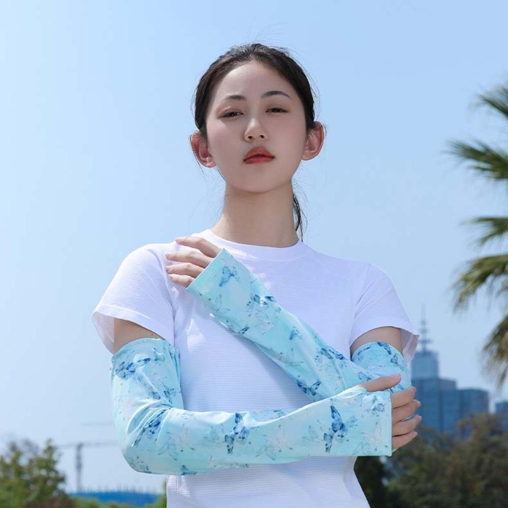 3pcs Breathable Ice Silk Sunscreen Sleeves UPF50+ Women Sunscreen Veil Sunshade Arm Cover  Cycling