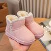 2025 Korean Style Suede Girls' Breathable All-Season Warm Snow Boots, Cotton Boots for Middle and Big Kids