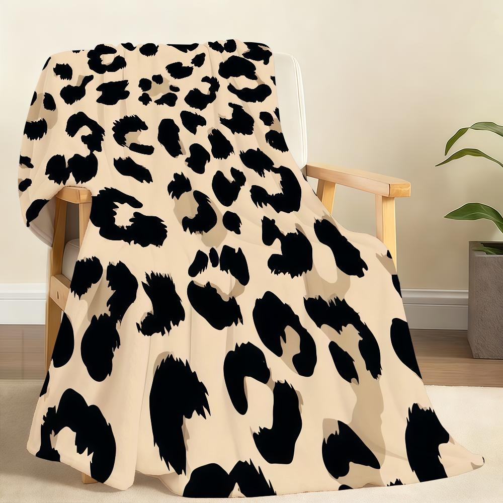 Leopardenmuster Kuhhautmuster Decke Weiche Überwurfdecke für Zuhause Schlafzimmer Bett Sofa Picknick Reise Büro Ruhedecke Geschenk