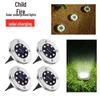 New Model Stainless Steel 8-LED Solar Ground Light for Outdoor, Lawn, Garden, and Courtyard - Rainproof