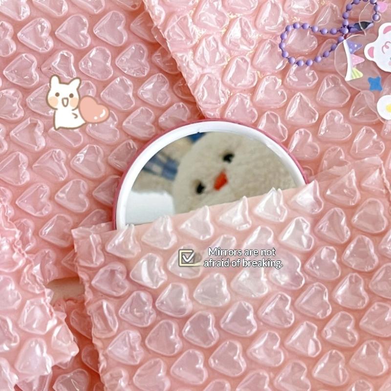 10Pcs Portable Heart Bubble Bag Self-Seal Packaging Pink Padded Envelopes Pe Mini Gift Packaging Bag Small Business Supplies