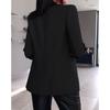 IHUASU Autumn Winter Long Sleeve Solid Color Cardigan Suit Jacket Woman Jackets & Coats