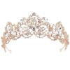 Bride's Golden Crown Tiara Rhinestone Headband European and American Wedding White Wedding Accessories Wedding Hair Accessories
